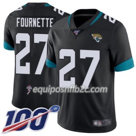 Camiseta Hombre NFL Jacksonville Jaguars Leonard Fournette 27 Nike Negro 100th